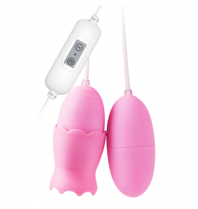 MIZZZEE Tongue Dual Vibrating Egg (USB Power Supply - Pink)